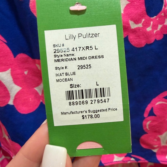 Lilly Pulitzer NWT $178 MERIDIAN MIDI DRESS Octopus Strapless Resort-wear Size L - Picture 4 of 5